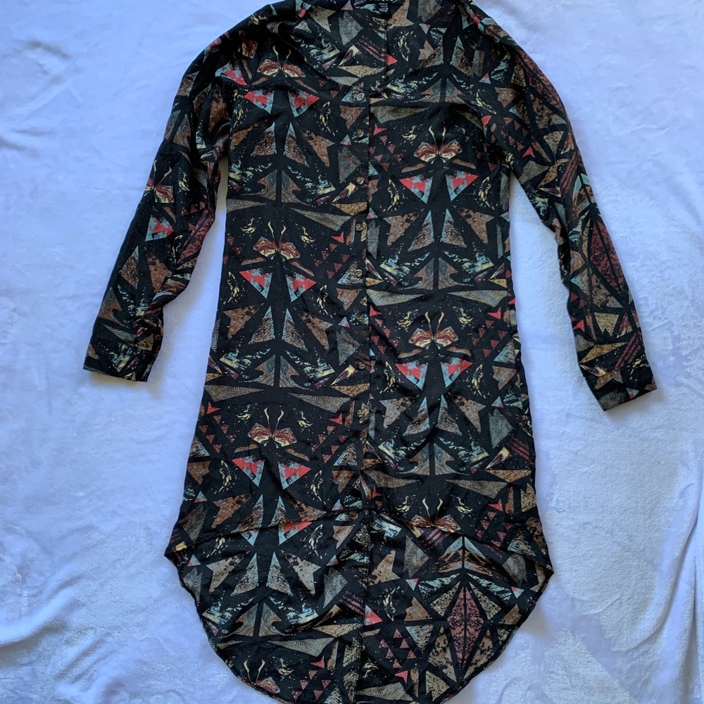 Volcom High-Low Hem Patterned Dress Size Small